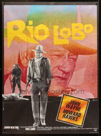 7k931 RIO LOBO French 1p '71 Howard Hawks, John Wayne, great cowboy image by Ferracci!