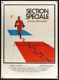 7k956 SPECIAL SECTION French 1p '75 Costa-Gavras, different art of man walking on French flag!