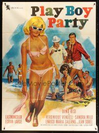 7k994 WEEKEND WIVES French 1p '66 sexy Jean Mascii art of Italian beach Play Boy Party!