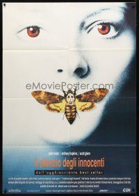 7k685 SILENCE OF THE LAMBS French 38x55 '90 great image of Jodie Foster with moth over mouth!