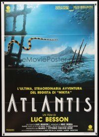 7k514 ATLANTIS Italian 1p '94 Luc Besson underwater documentary, cool Cecchini art!