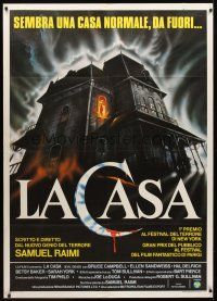 7k556 EVIL DEAD Italian 1p '84 Sam Raimi cult classic, completely different haunted house art!