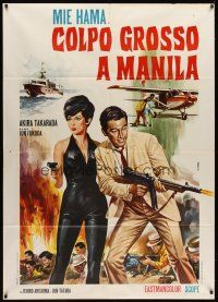 7k585 IRONFINGER Italian 1p '67 Toho, Japanese James Bond spy spoof, cool Casaro art!