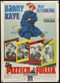 7k592 KNOCK ON WOOD Italian 1p R63 wacky Danny Kaye & Mai Zetterling, different image!