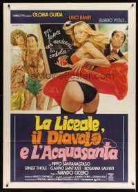 7k594 LA LICEALE IL DIAVOLO E L'ACQUASANTA Italian 1p '82 Sciotti art of sexy teacher Gloria Guida!
