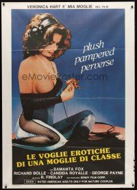 7k624 PLAYGIRL Italian 1p '88 different image of sexy plush, pampered, perverse Veronica Hart!