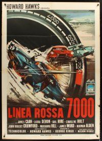 7k631 RED LINE 7000 Italian 1p '66 Howard Hawks, completely different Avelli car racing artwork!