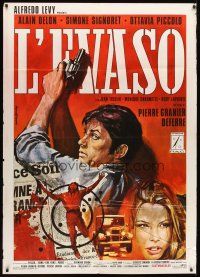 7k669 WIDOW COUDERC Italian 1p '71 cool different art of Alain Delon by Rodolfo Gasparri!
