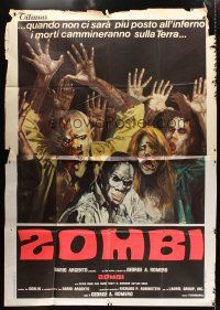 7k457 DAWN OF THE DEAD Italian 2p '78 George Romero, best different zombie artwork!