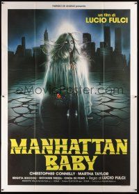 7k462 EYE OF THE EVIL DEAD Italian 2p '82 Lucio Fulci's Manhattan Baby, art of ghoul by Sciotti!