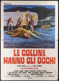 7k470 HILLS HAVE EYES Italian 2p '78 Wes Craven, completely different artwork of family!