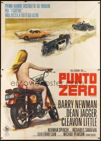 7k504 VANISHING POINT Italian 2p '71 best different art of mostly naked sexy girl on motorcycle!