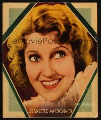 7k141 JEANETTE MACDONALD jumbo LC '30s super close up smiling portrait with feather boa!