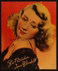 7k142 JOAN BLONDELL jumbo LC '30s sexy head & shoulders portrait with facsimile signature!