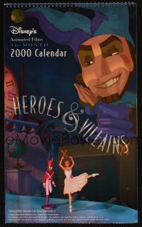 7k213 DISNEY'S ANIMATED FILMS 16 MONTH 2000 CALENDAR calendar '00 wonderful cartoon images!