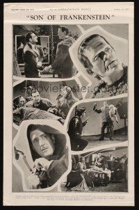 7k187 SON OF FRANKENSTEIN English trade ad '39 monster Boris Karloff, Bela Lugosi, Basil Rathbone