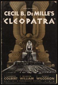 7k042 CLEOPATRA pressbook '34 sexy Claudette Colbert as the Princess of the Nile, Cecil B. DeMille