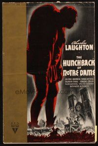 7k062 HUNCHBACK OF NOTRE DAME pressbook '39 Victor Hugo, best Charles Laughton & Maureen O'Hara!