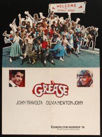 7k199 GREASE promo brochure '78 with a great die-cut fold-out cast portrait!