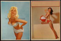 7k275 1957 PIN-UP SET set of 9 12x17 posters '57 including Jayne Mansfield & other sexy ladies!