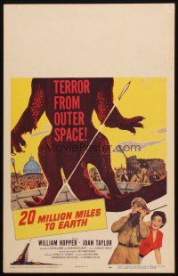 7k323 20 MILLION MILES TO EARTH WC '57 out-of-space creature invades the Earth, cool monster art!