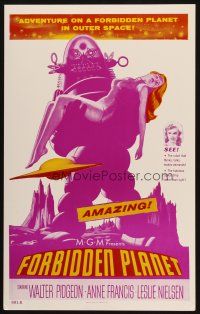 7k365 FORBIDDEN PLANET Benton REPRO WC '90s art of Robby the Robot carrying sexy Anne Francis!