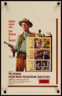 7k373 HOMBRE WC '66 full-color image of Paul Newman, Fredric March, directed by Martin Ritt