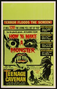 7k376 HOW TO MAKE A MONSTER/TEENAGE CAVEMAN Benton REPRO WC '90s scares the living yell out of you!