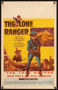 7k389 LONE RANGER & THE LOST CITY OF GOLD WC '58 masked hero Clayton Moore & Jay Silverheels!