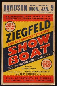 7k417 SHOW BOAT GLORIFYING THE AMERICAN GIRL stage play WC '30s tribute after Ziegfeld's death!