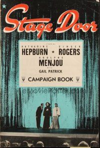 7k128 STAGE DOOR English pressbook '37 Katharine Hepburn, Ginger Rogers, Adolphe Menjou