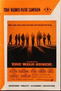 7k132 WILD BUNCH English pressbook '69 Sam Peckinpah cowboy classic, William Holden, Borgnine