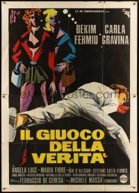 7k471 IL GIUOCO DELLA VERITA Italian 2p '74 cool Ercole Brini art of prostitutes over dead man!