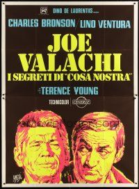 7k503 VALACHI PAPERS Italian 2p '72 different art of Charles Bronson & Lino Ventura by Symeoni!