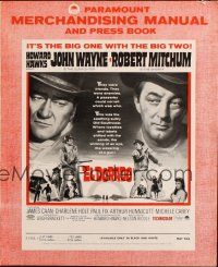 7k049 EL DORADO pressbook '66 John Wayne, Robert Mitchum, Hawks, the big one with the big two!