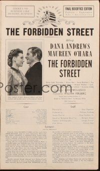 7k053 FORBIDDEN STREET pressbook '49 great images of Dana Andrews & sexy Maureen O'Hara!