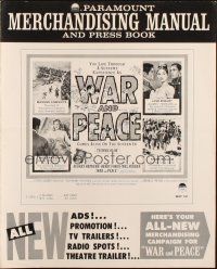 7k116 WAR & PEACE pressbook R63 Audrey Hepburn, Henry Fonda & Mel Ferrer, Leo Tolstoy epic!