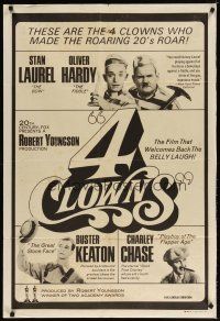 7m336 4 CLOWNS Aust 1sh '70 Stan Laurel & Oliver Hardy, Buster Keaton, Charley Chase!
