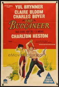 7m347 BUCCANEER Aust 1sh '58 Yul Brynner, Charlton Heston, directed by Anthony Quinn!