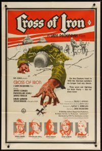7m355 CROSS OF IRON Aust 1sh '77 Sam Peckinpah, Tanenbaum art of fallen World War II Nazi soldier!
