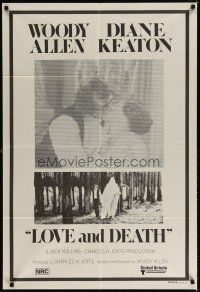 7m379 LOVE & DEATH Aust 1sh '75 Woody Allen & Diane Keaton romantic kiss close up!