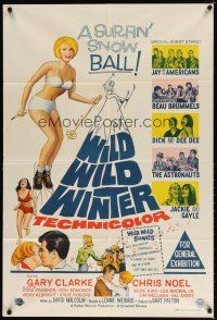 7m417 WILD WILD WINTER Aust 1sh '66 half-clad teen skiier, Jay and The Americans & early rockers!