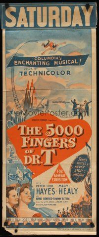 7m424 5000 FINGERS OF DR. T Aust daybill '53 Peter Lind Hayes, Mary Healy, written by Dr. Seuss!