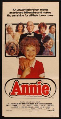 7m446 ANNIE Aust daybill '82 different image of Aileen Quinn & top cast, Harold Gray's comic strip
