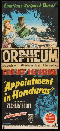 7m450 APPOINTMENT IN HONDURAS Aust daybill '53 Tourneur directed, sexy Ann Sheridan & Glenn Ford!