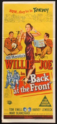 7m455 BACK AT THE FRONT Aust daybill '52 hilarious G.I.s Tom Ewell & Harvey Lembeck in Tokyo!