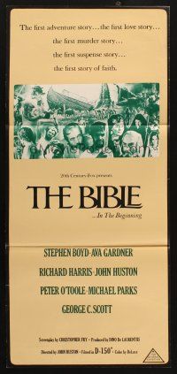 7m467 BIBLE Aust daybill '67 La Bibbia, John Huston as Noah, Ava Gardner as Sarah!