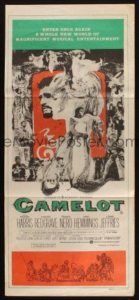 7m495 CAMELOT Aust daybill R70s Richard Harris as King Arthur, Vanessa Redgrave as Guenevere!