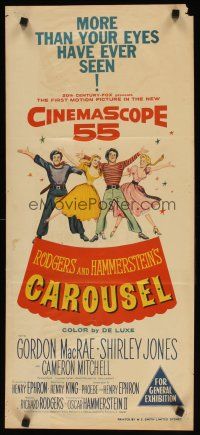 7m501 CAROUSEL Aust daybill '56 Shirley Jones, Gordon MacRae, Rodgers & Hammerstein musical!
