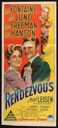 7m533 DARLING, HOW COULD YOU! Aust daybill '51 Joan Fontaine, John Lund, Richardson Studio art!